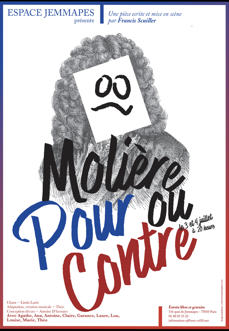 Francis Scuiller - Affiche Molière pour ou contre